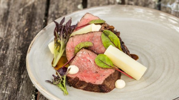 Local grass-fed beef is on the menu at Homage restaurant, Hidden Vale.