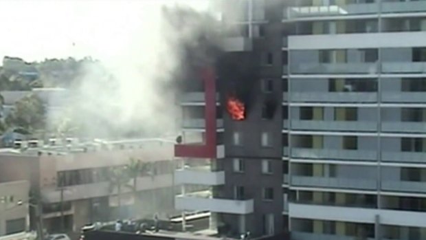 The fatal blaze in a Bankstown apartment block in September 2012. 