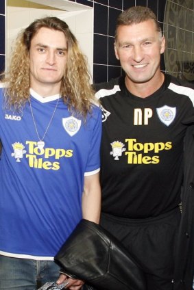 The former Melbourne software developer with ex-manager Nigel Pearson.