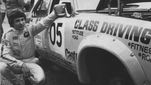 Peter Brock after a win in the Bathurst 1000.