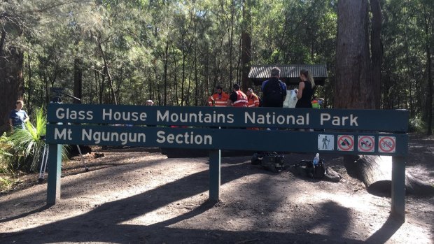 Emergency crews rushed to Mount Ngungun, in the Glass House Mountains.