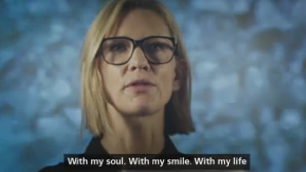 Cate Blanchett in the UNHCR video. 