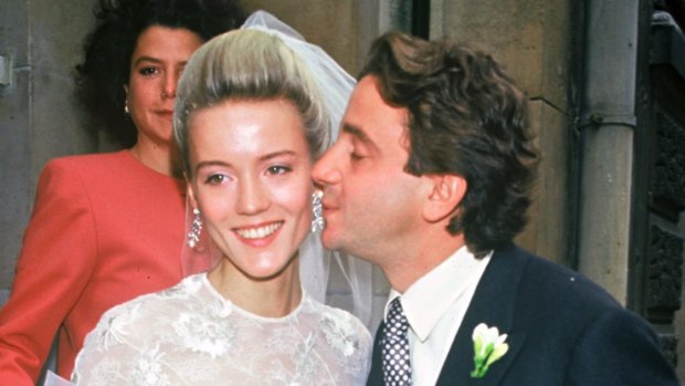 Daphne Guinness and Spyros Niarchos on their wedding day in 1987.