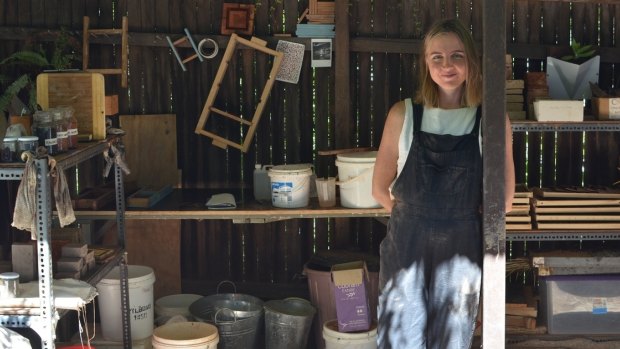 Brick maker Clare Kennedy in her workshop.