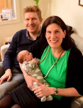 Melbourne couple Victoria and Mike, with son Benjamin.