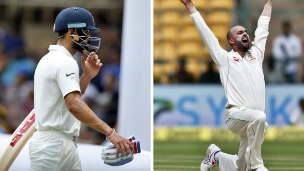 Mixed fortunes: Virat Kohli and Nathan Lyon.