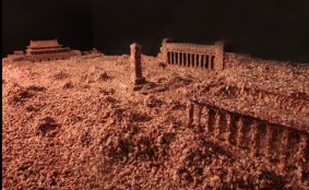 Artist Guo Jian created an artwork to privately commemorate the 25th anniversary of the Tiananmen Square massacre by covering a large diorama of the square with 160 kilograms of minced meat.