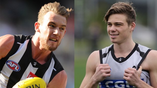 Already sidelined: Collingwood's Lachie Keeffe and Josh Thomas tested positive to a banned substance last year