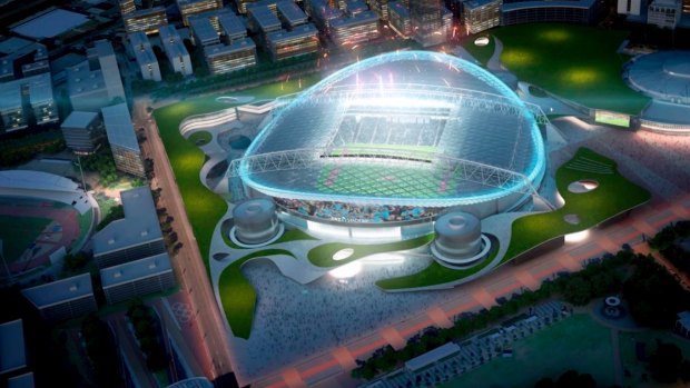 An artist's impression of the proposed new rectangular ANZ Stadium, which critics say is a waste of money. 