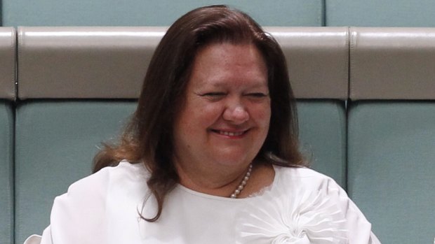 Gina Rinehart at the maiden speech of Barnaby Joyce at Parliament House in 2013.