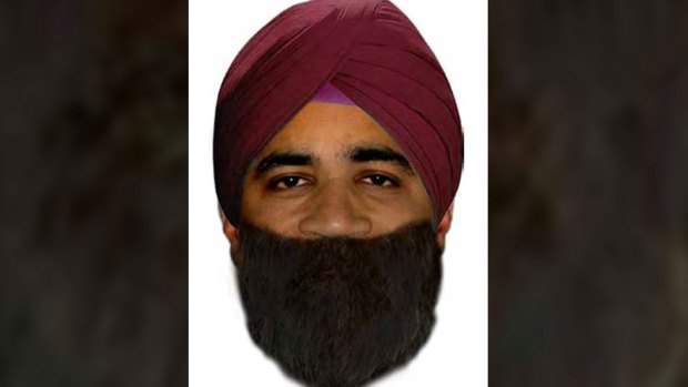 A composite of the man wanted for chasing after the woman on Saturday afternoon.