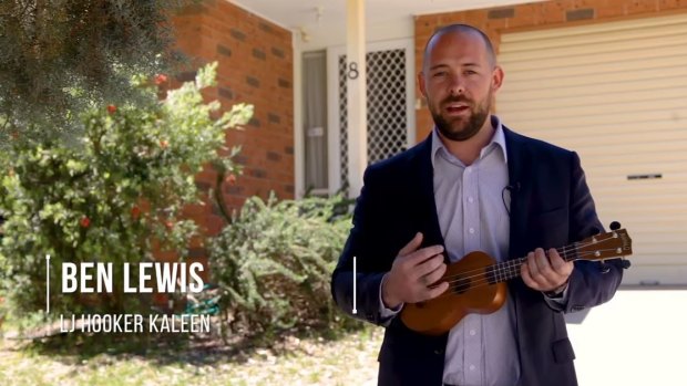 Meet Benjamin Jon Lewis famously known as Canberra's singing, ukulele-playing real-estate agent.