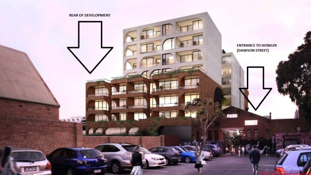 An artist's impression of the eight storey apartment block proposed for Michael Street, Brunswick.