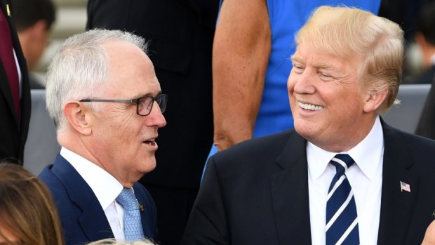 Malcolm Turnbull with Donald Trump at the G20. The role of US capital markets in the Australian economy is no accident.