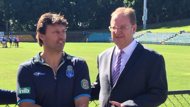 NSW coach Laurie Daley with NSWRL CEO David Trodden.