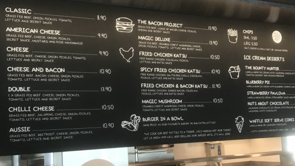 A taste of the menu at Burger Project, Southpoint.