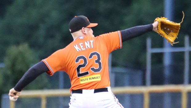 Canberra Cavalry pitcher Steve Kent was in complete control in the win over the Aces.