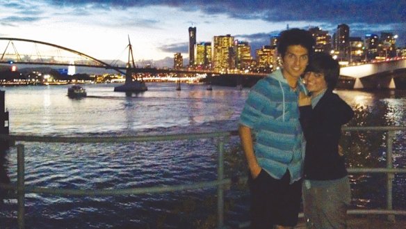 Milad Jafari with wife Mojgan Shamsalipoor by the Brisbane River.