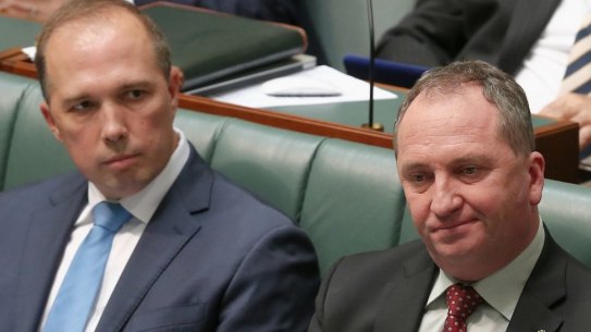 Immigration Minister Peter Dutton and Deputy PM Barnaby Joyce.