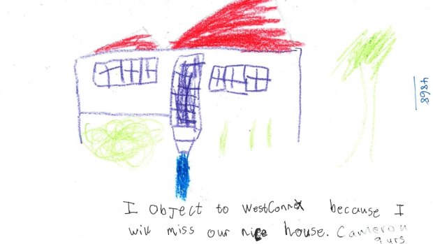A nine-year-old succinctly raises his concerns about the Westconnex motorway project.