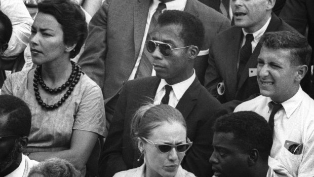 James Baldwin, centre, in a still from the Oscar-nominated documentary.