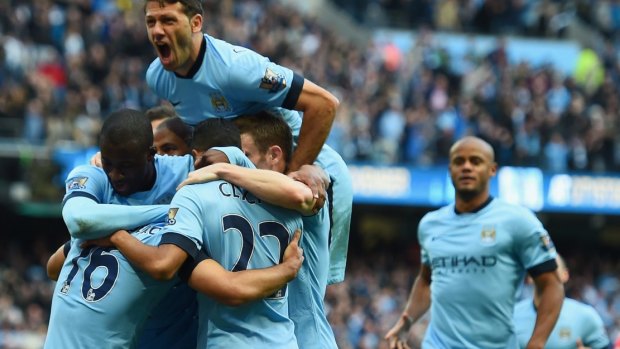 Bragging rights: Manchester City ended their patch of poor form with a derby win.
