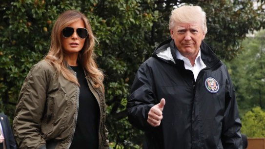 Social media was critical of Melania's choice of footwear. 