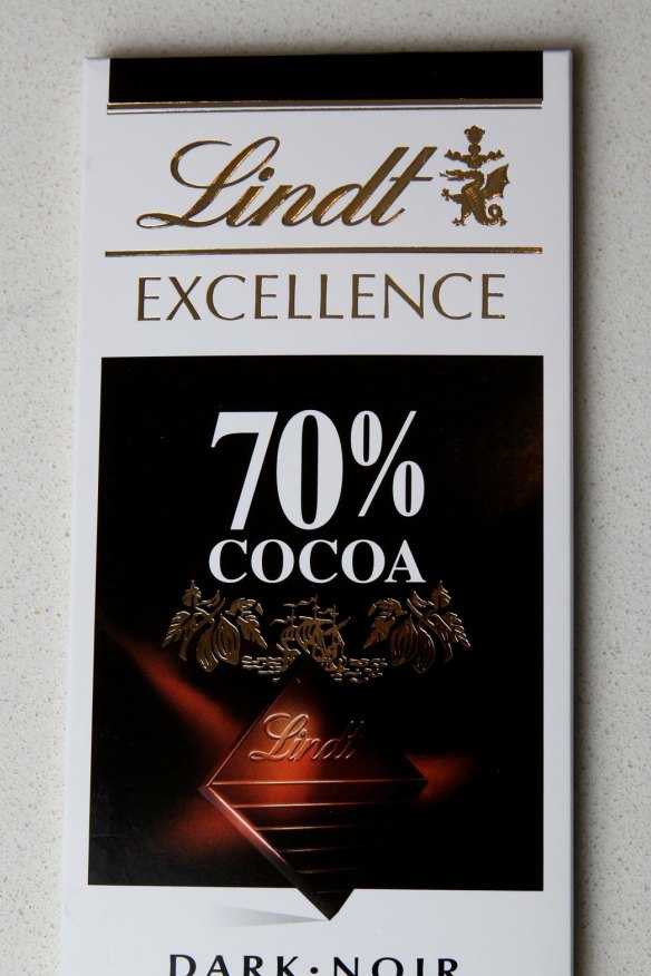 Lindt 70 per cent dark chocolate.
