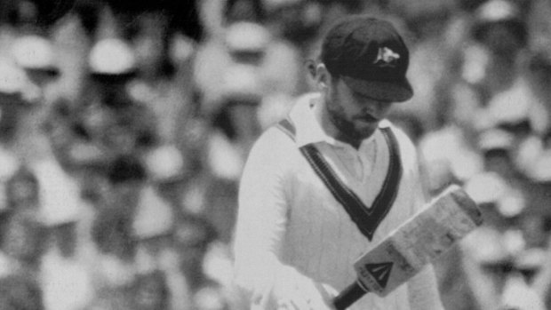 Allan Border, pictured after being dismissed after the 1986 Boxing Day test, was instrumental in improving the Australian culture.