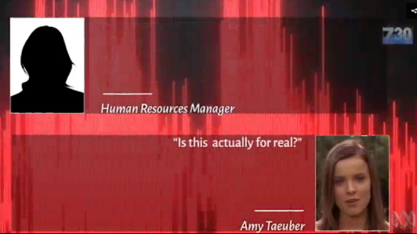 Amy Taeuber recorded her conversation with a member of Channel Seven's Human Resources