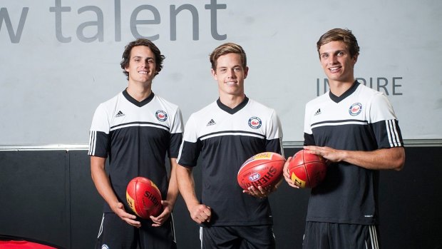 Class is in: Harley Balic (far right), Tom Wilkinson and Tyler Roos.