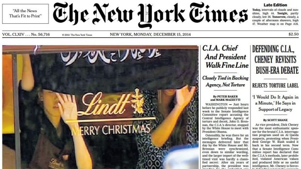 Bold image: The siege on the front page of <i>The New York Times</i>.