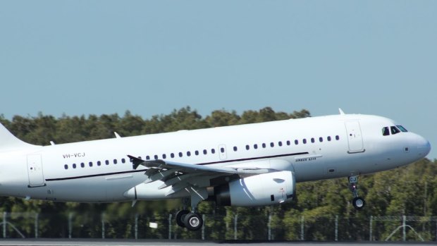 Chartered aircraft used to transport immigration detainees to Christmas Island.