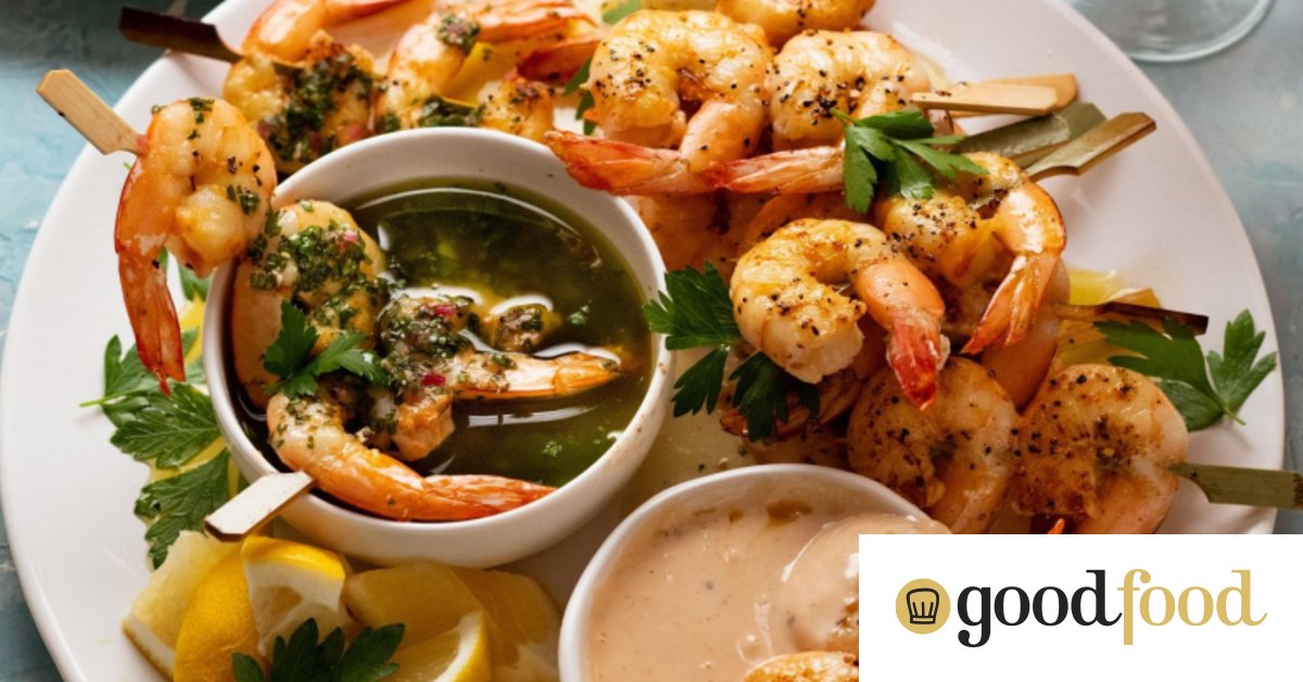 RecipeTin Eats x Good Food Barbecue prawns with chimichurri and Marie
