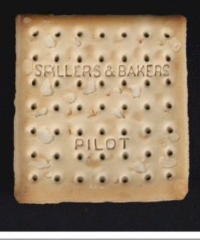 The world's most expensive biscuit, originally from the survival kit on a Titanic lifeboat. 