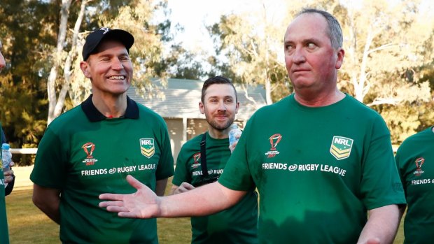 Rugby League World Cup boss Andrew Hill says Andrew Fifita should be allowed to play State of Origin. He played in the Parliamentary Friends of Rugby League touch football game at the Senate Oval at Parliament House in Canberra on Wednesday with Deputy Prime Minister Barnaby Joyce.