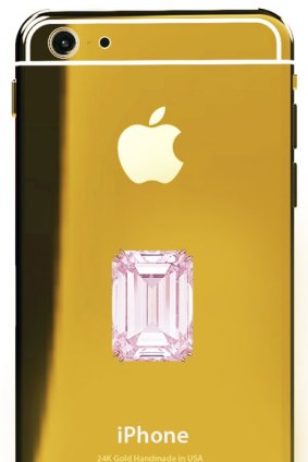 An iPhone 5 mock-up of the pink diamond-encrusted iPhone 6 that will set you back a cool $52 million.