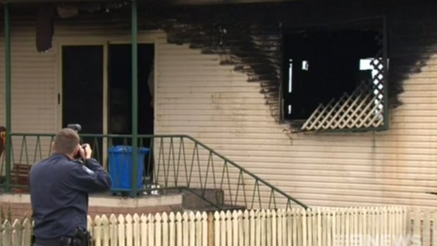 Firefighters investigate a blaze in Gympie that left 12-year-old Alexis Dean fighting for life. 