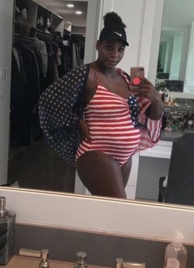 Serena shared a picture of her growing baby bump on Snapchat.