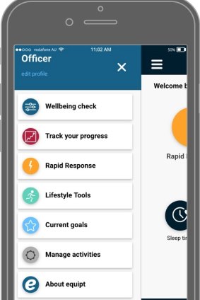 The app developed for Victorian police to manage mental health.