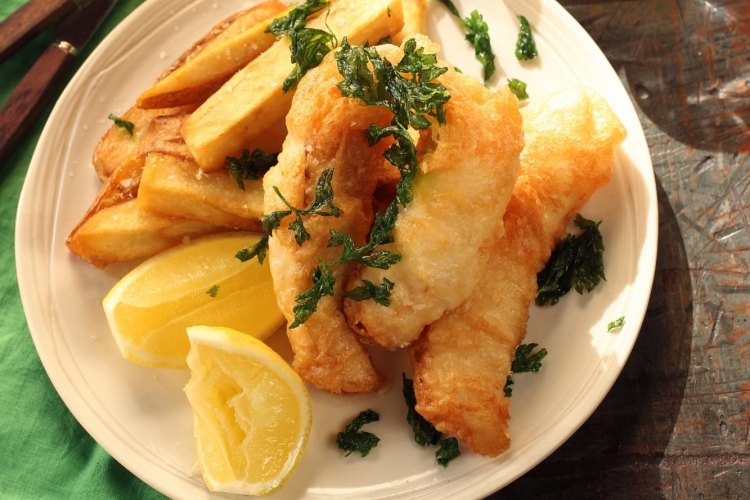 Beer-battered flathead, hand cut chips and tartare sauce.