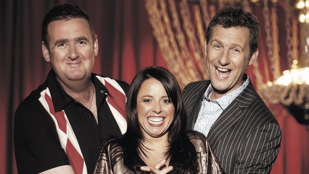 Alan Brough (left), Myf Warhurst and Adam Hills are getting back together for a one-off edition of  Spicks and Specks.