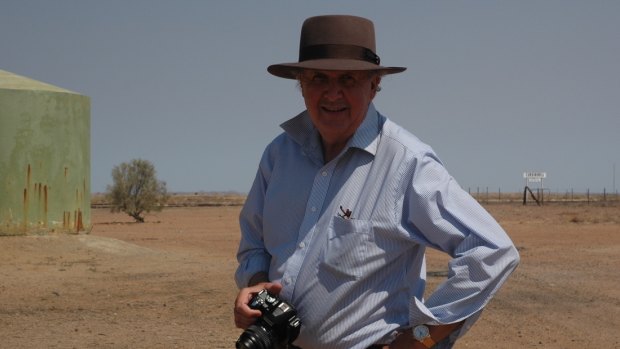 Alexander McCall Smith at Curdimurka, Oodnadatta Track.