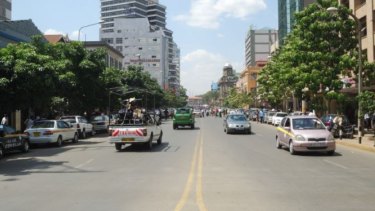 A street in Nairobi, Kenya, where Australian teacher Gabrielle Maina was killed.