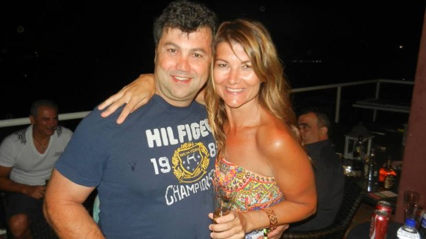 Sydney businessman and pest control company owner Ted Lakis, with his wife Cassi.