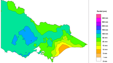Victorian rainfall in one week to Wednesday. 