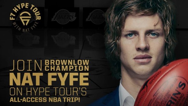 Believe the hype... Nat Fyfe is in LA to land some cash leading an NBA tour.