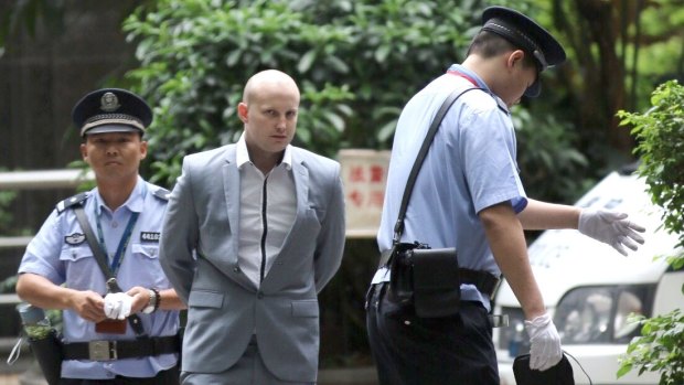 Australian Peter Gardner arriving at Guangzhou People's Intermediate Court in May 2015.