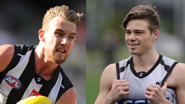 Already sidelined: Collingwood's Lachie Keeffe and Josh Thomas tested positive to a banned substance last year