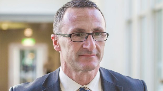 Pointing the finger: Greens leader Richard Di Natale.